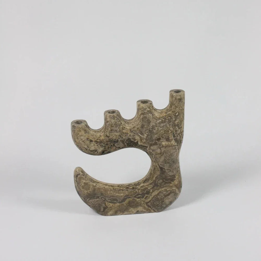 Travis travertine four-arm candle holder by Olsson & Jensen