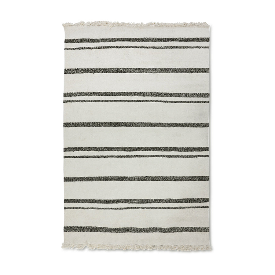 Striped Woolen Kelim Rug – Cream 200x300cm by hkliving