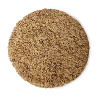 Fluffy Roud Rug, 2m Diameter, Caramel by hkliving