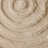 Cream Round Woollen Rug, 1.5m Diameter from hkliving