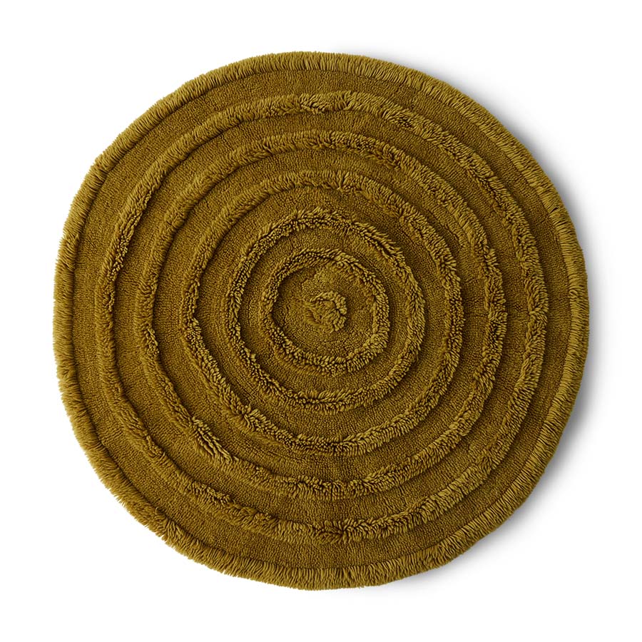 Seaweed Green Round Woollen Rug, 1.5m Diameter from hkliving