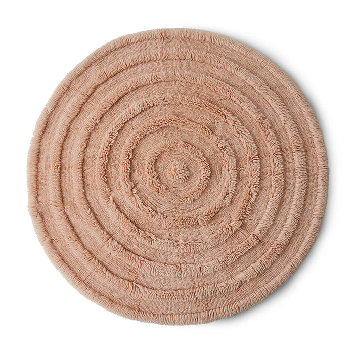 Soft Pink Round Woollen Rug, 1.5m Diameter from hkliving