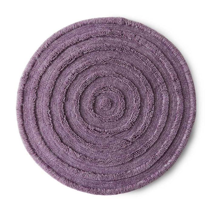 Lilac Purple Round Woollen Rug, 1.5m Diameter from hkliving