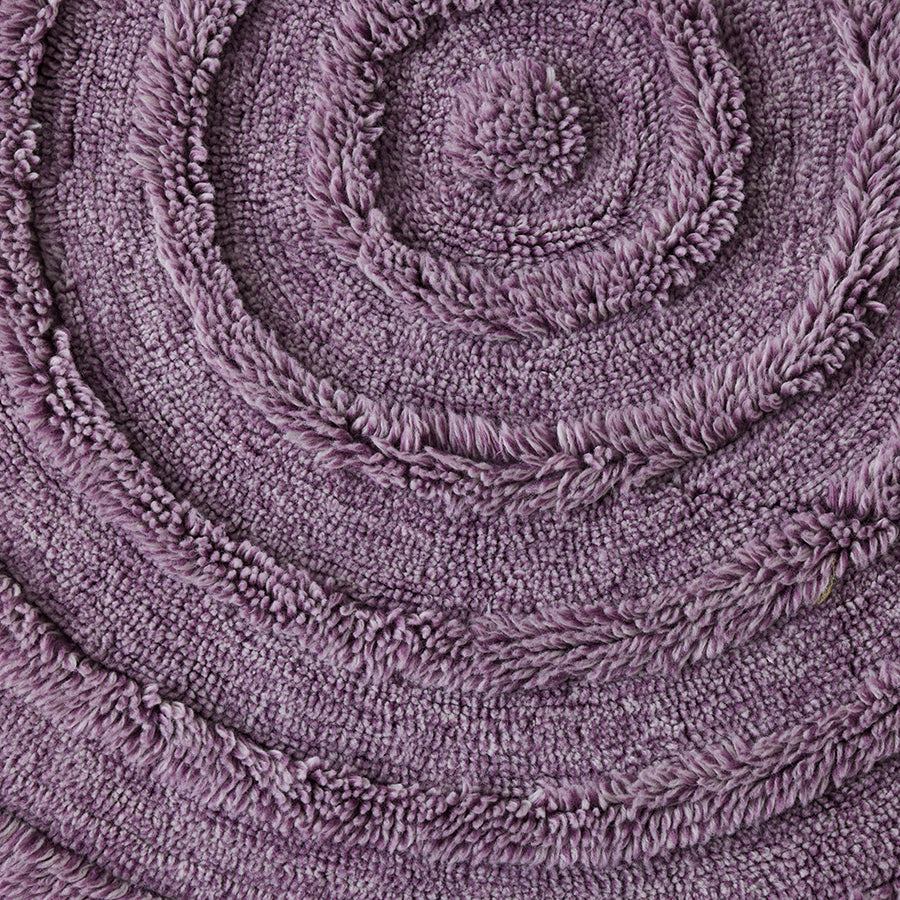 Lilac Purple Round Woollen Rug, 1.5m Diameter from hkliving