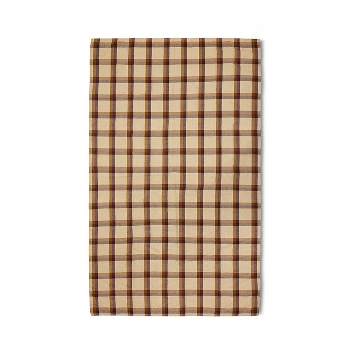 hkliving Vida Check Table Cloth – Chestnut Cream (140x220cm)