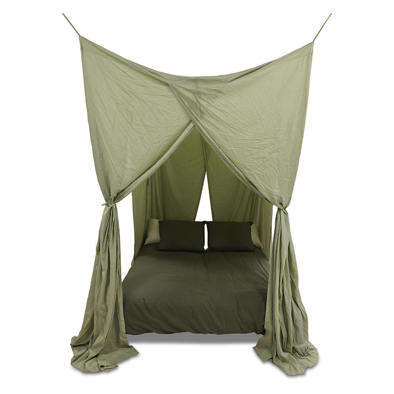 hkliving Bed Canopy – Morning Dew Green Cotton Draped Canopy (210x190x290cm)