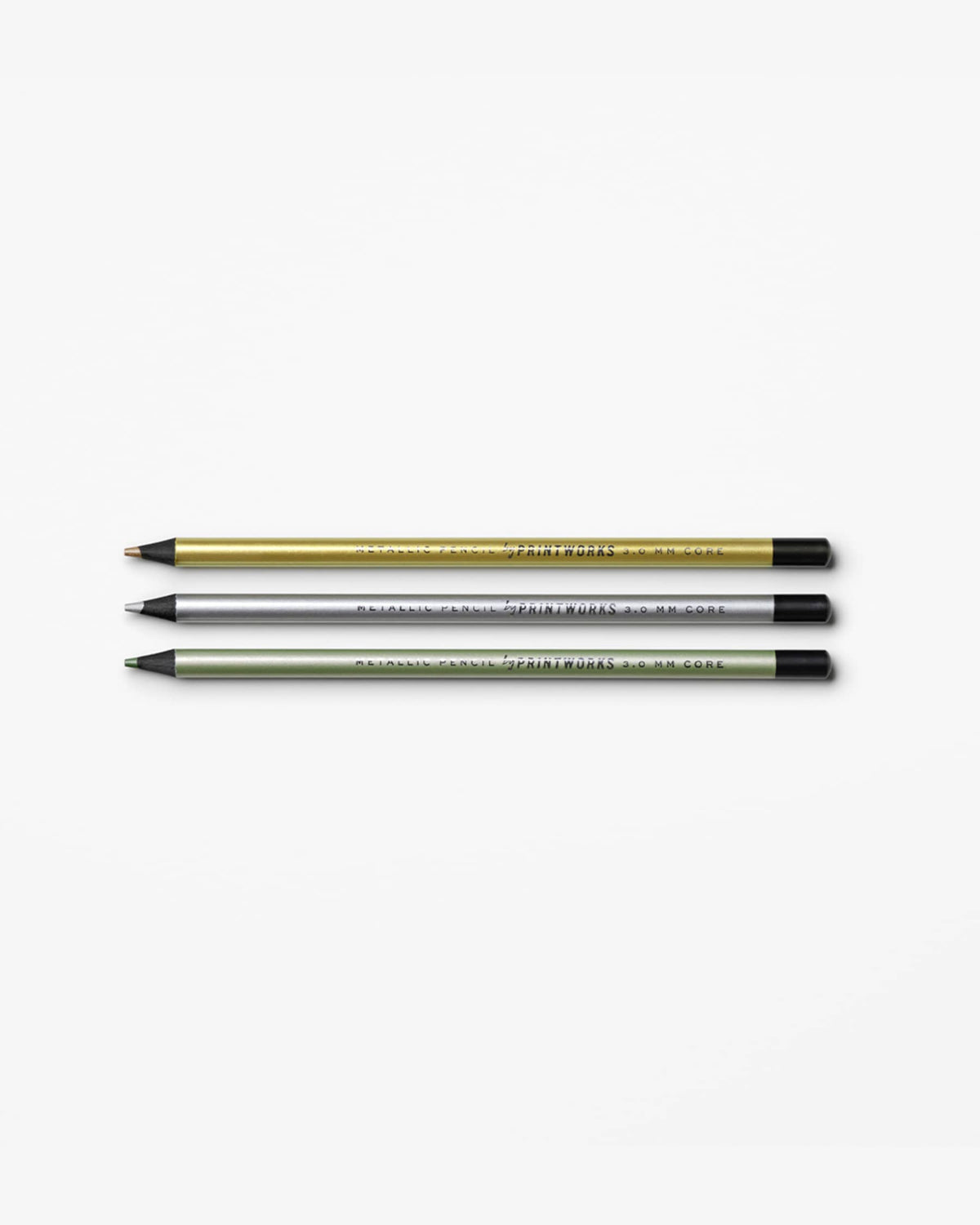 metallic gold silver and champagne pencils by Printworks in a 3-pack set
