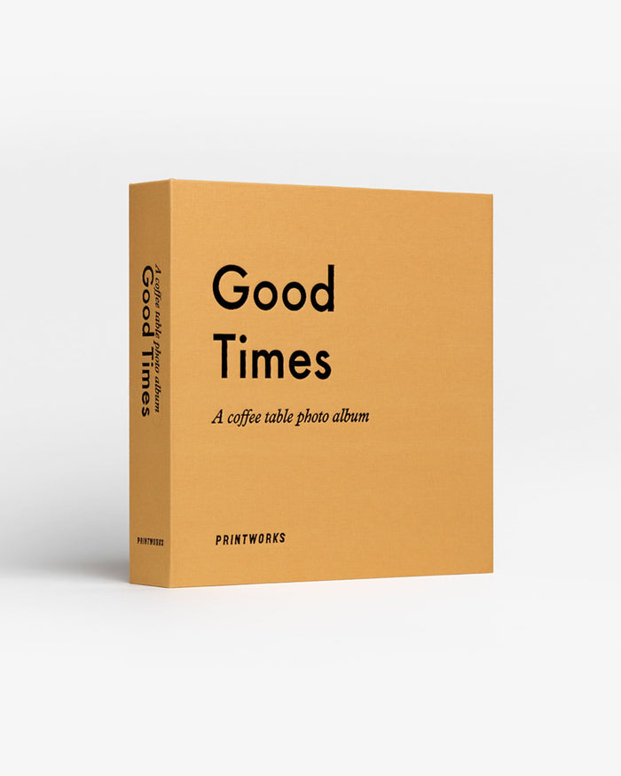 angled view of small Good Times photo album by Printworks
