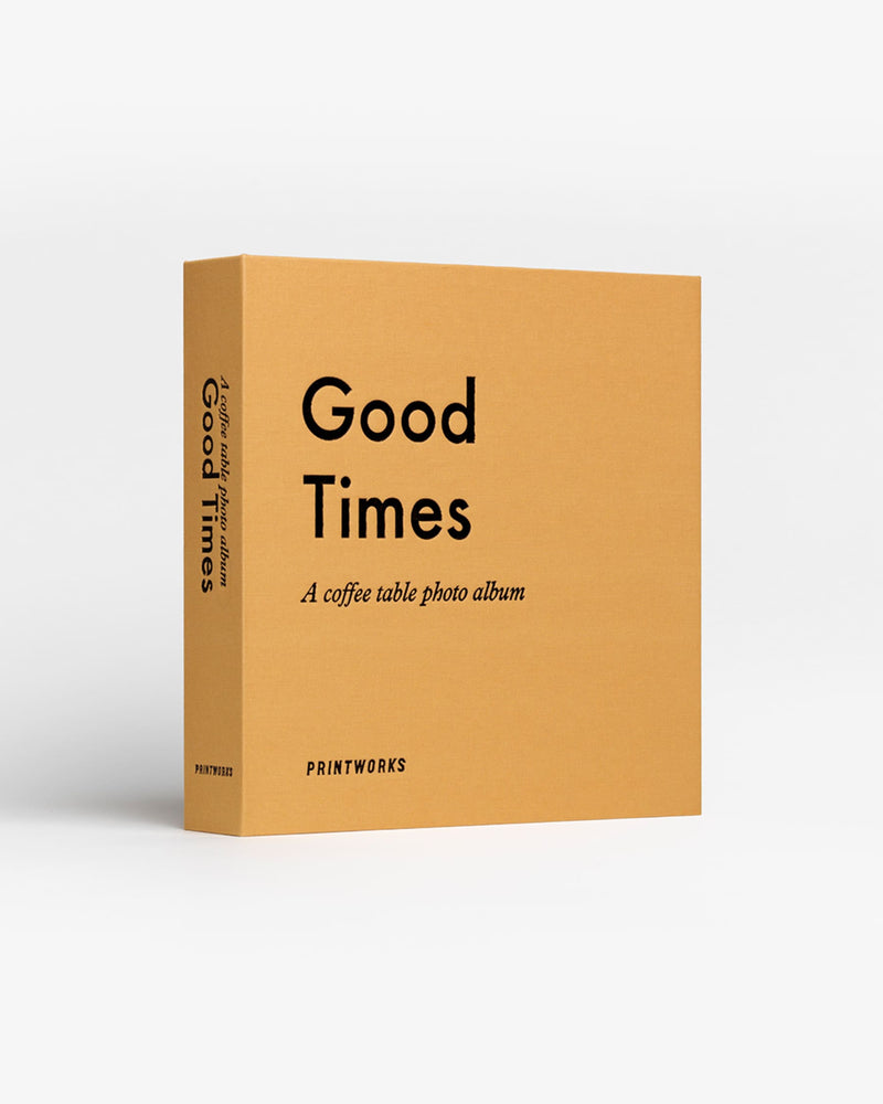 angled view of small Good Times photo album by Printworks
