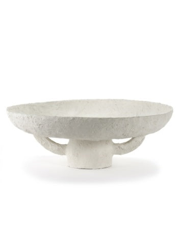 Plate on Stand White Earth