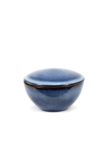 Bowl With Lid Dark Blue Pure Small and Large