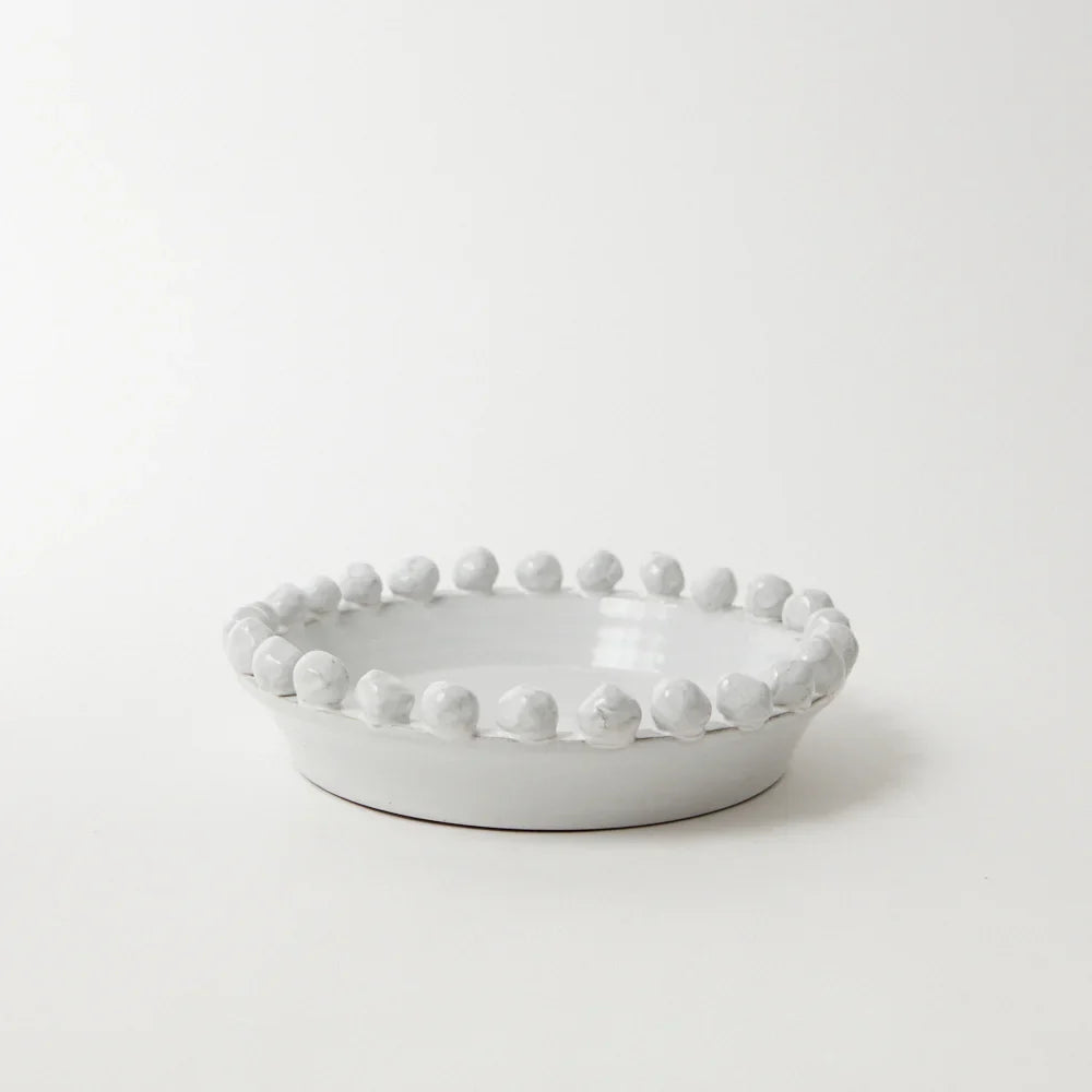 Vera white ceramic decorative bowl with a bobble edge by Olsson & Jensen