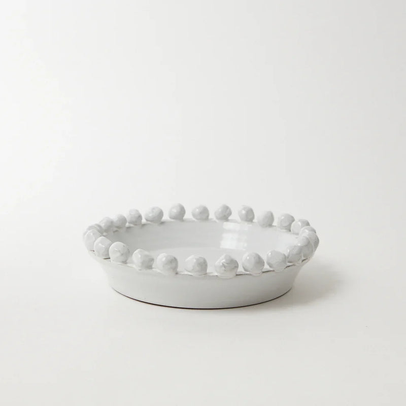 Vera white ceramic decorative bowl with a bobble edge by Olsson & Jensen
