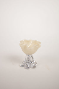 Verna off-white glass votive with wavy rim by Olsson & Jensen, 13 cm