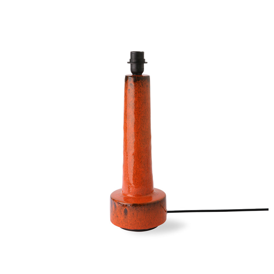Stoneware Lamp Base in Red Lava Glaze 48cm by HKLIVING – Retro Colour for Warm Statement Lighting