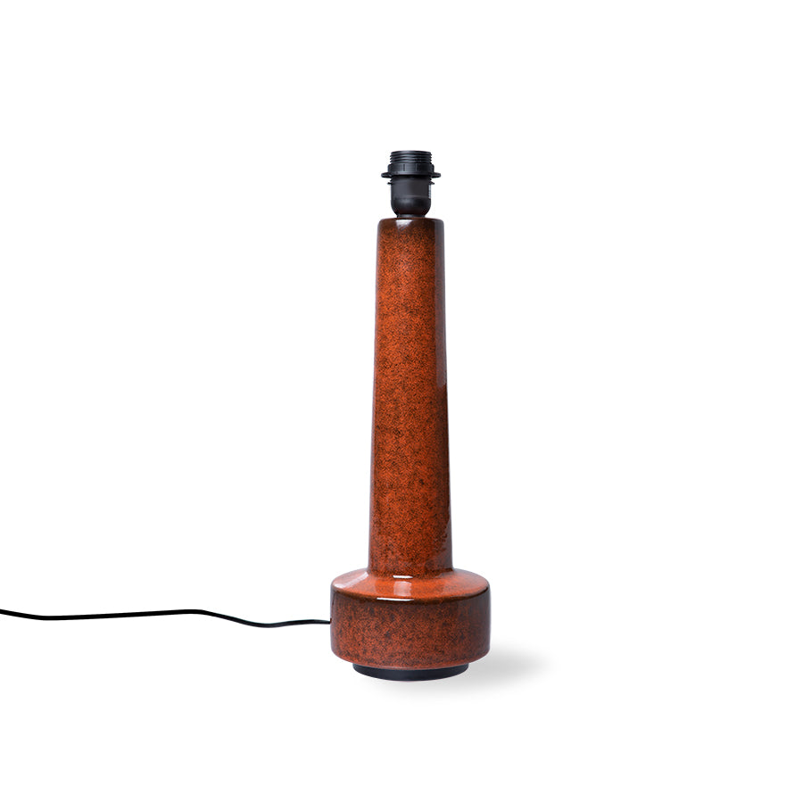 Stoneware Lamp Base in Red Lava Glaze 48cm by HKLIVING – Retro Colour for Warm Statement Lighting