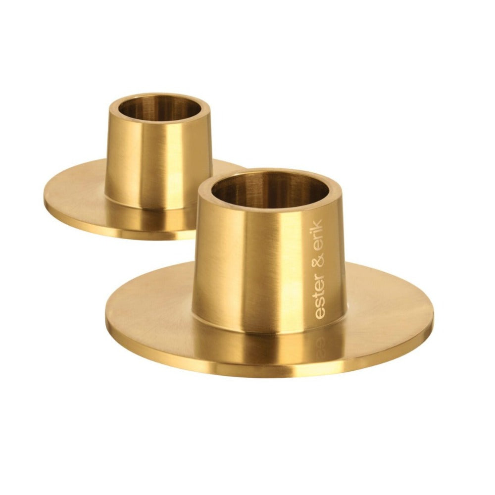 Matt gold candle holders