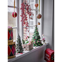 Playful handmade felt mouse Christmas ornament in festive colours