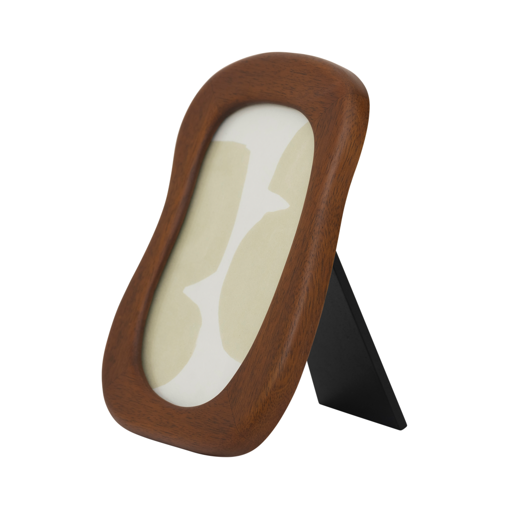 Wido photo frame at an angle, showing its black back stand