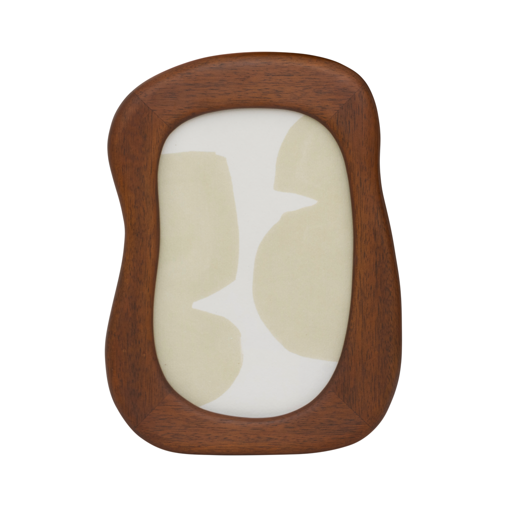 Wido wavy mango wood photo frame in golden oak by Urban Nature Culture, front view