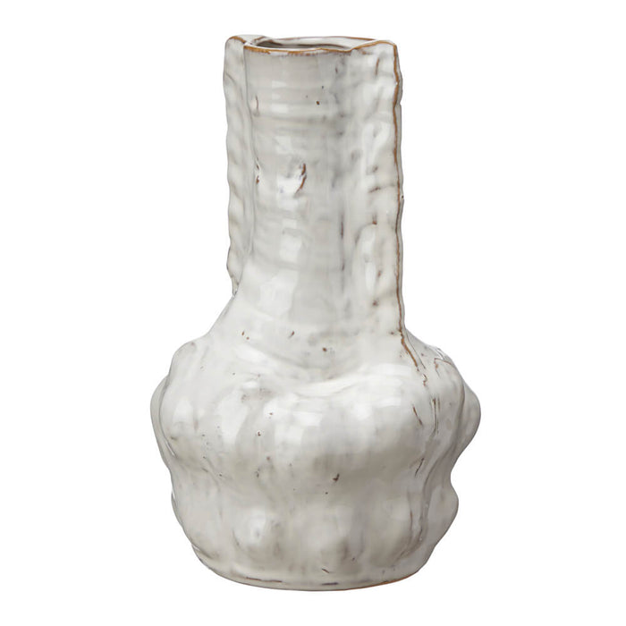 Large Lindsay Vase in sculpted off-white ceramic by Wikholmform