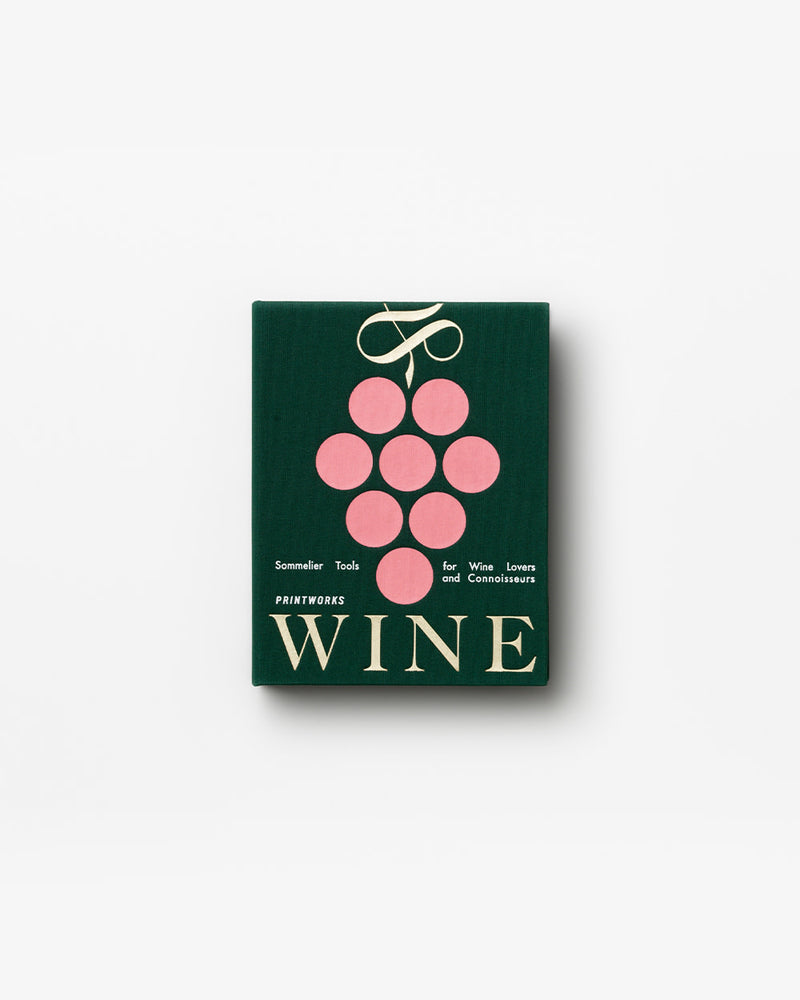 Green Wine Tools box with pink grape illustration