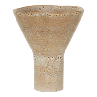 Yaro funnel-shaped vase in sand beige crackle glaze by Urban Nature Culture