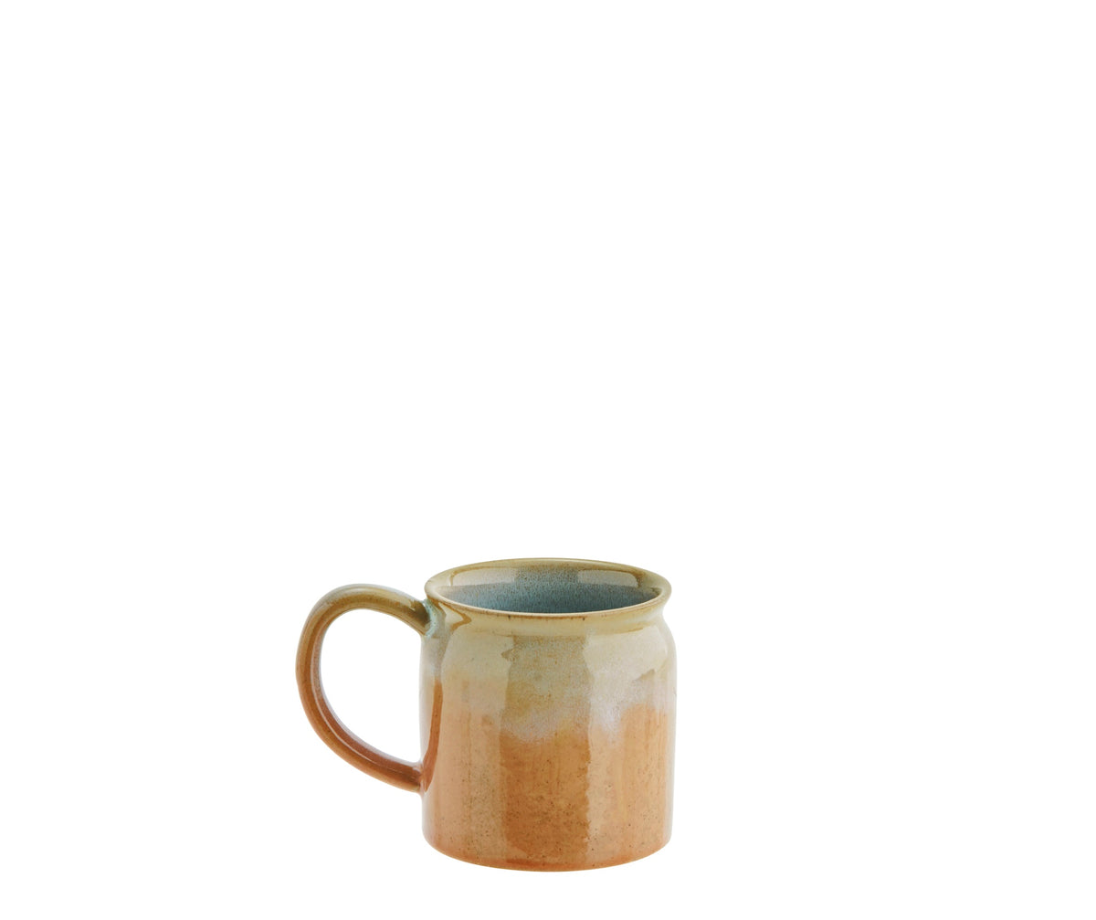 peach stoneware mug with artisan glaze, 8x8cm
