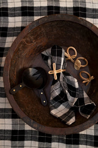 Zara oval bamboo napkin rings by Olsson & Jensen styled in a wooden bowl