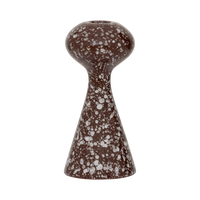 Zaria hourglass candlestick in glossy chocolate speckle by Urban Nature Culture