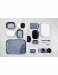 Rectangular Plate Merci No.2 Dark Blue