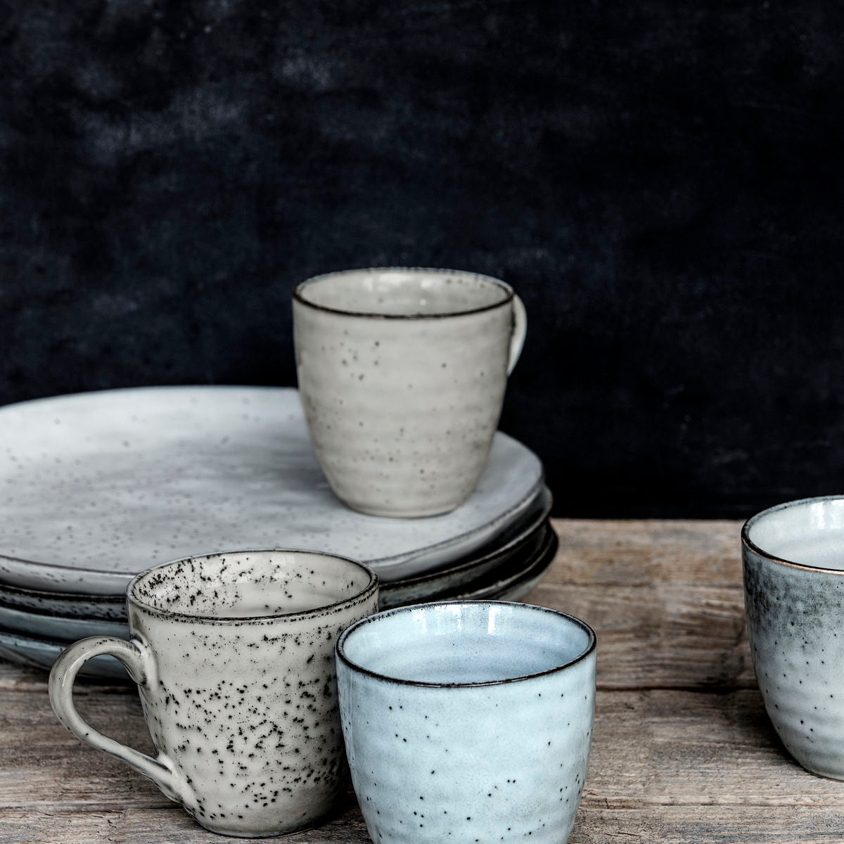 Rustic Ceramic Mug Grey/Blue