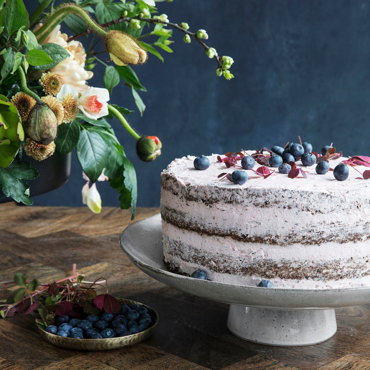 Cake Dish Rustic Grey/Blue