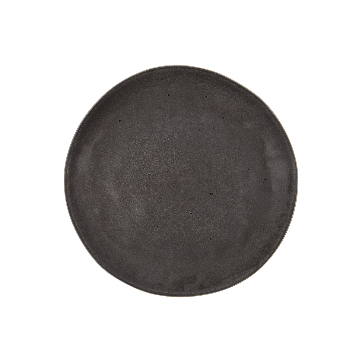 Rustic Ceramic Dinner Plate Dark Grey