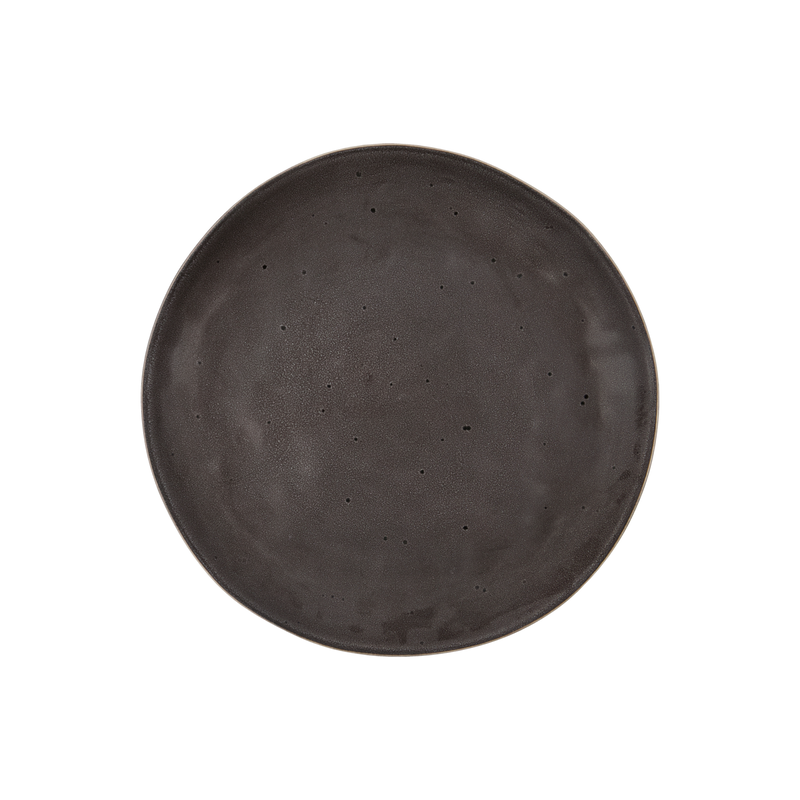 Rustic Ceramic Dinner Plate Dark Grey