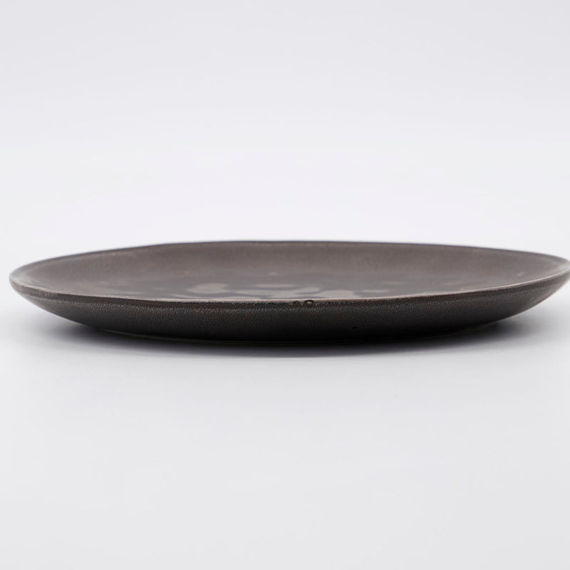 Rustic Ceramic Cake Plate Dark Grey