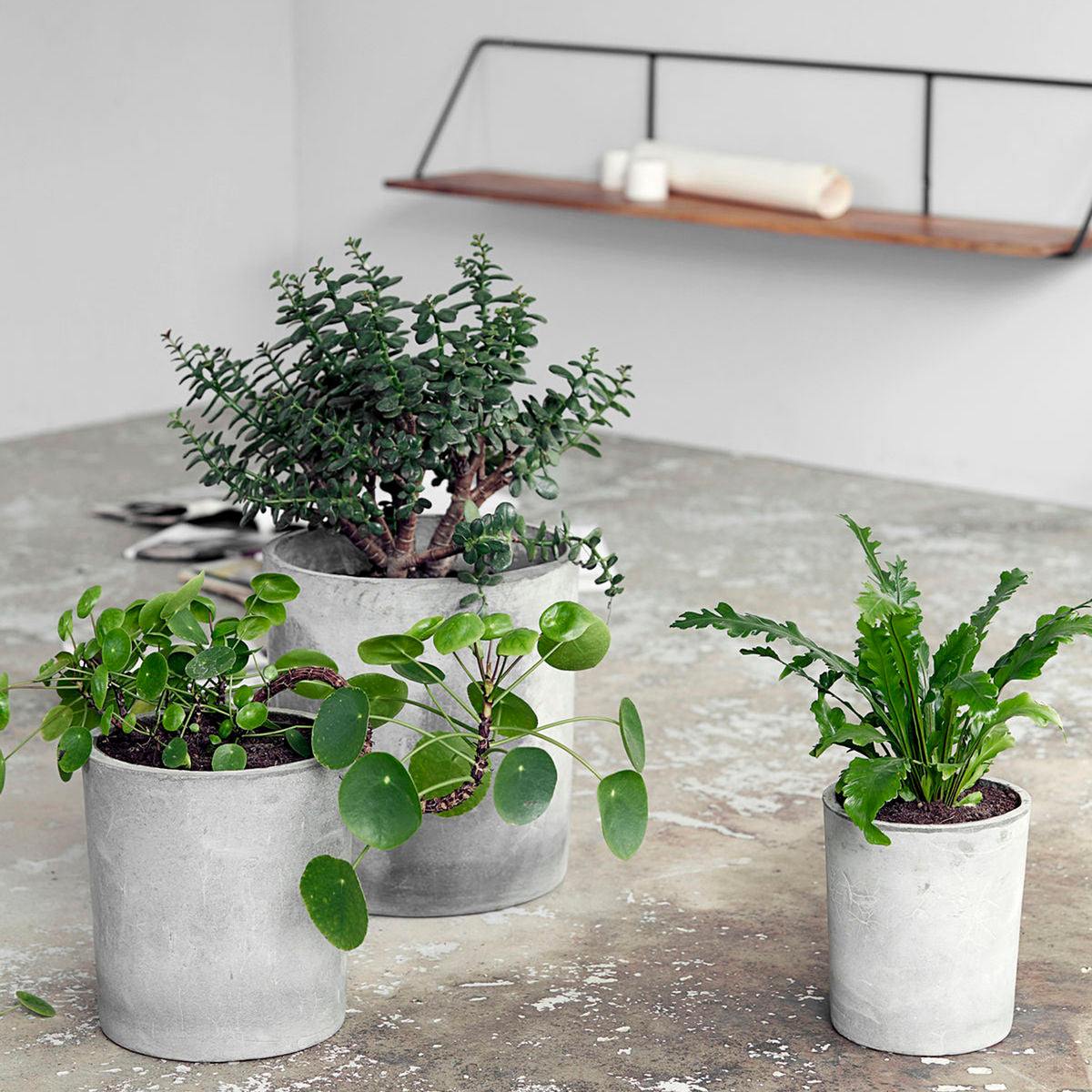 Concrete Planter Set of 3 Light grey