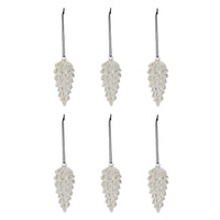 Cone Silver Ornament  L Set of 6