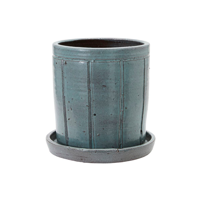 Planter With Saucer Julian Grey/Green