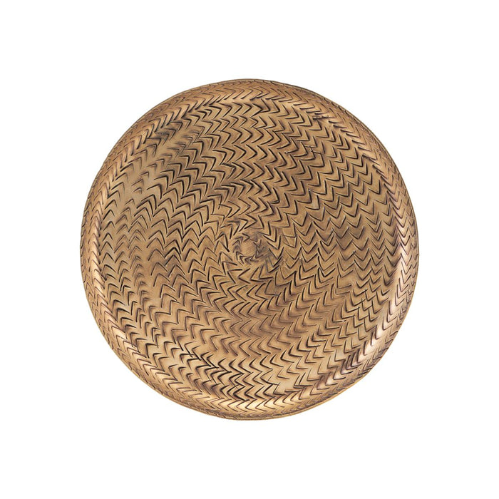 Tray Rattan Brass Finish L