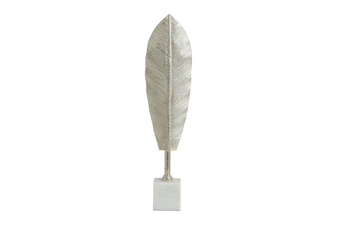 Maui Deco Leaf Stand With a Silver Finish