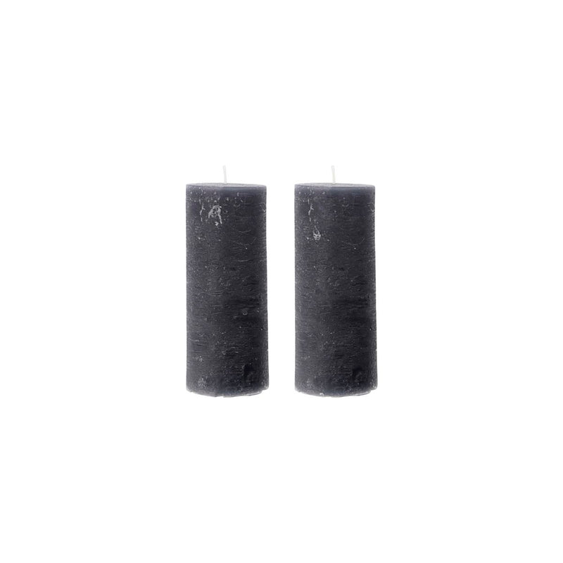 Pillar candle, Rustic Wax, Dark Grey