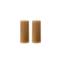 Pillar Candle Rustic Wax Camel (Set of 2)