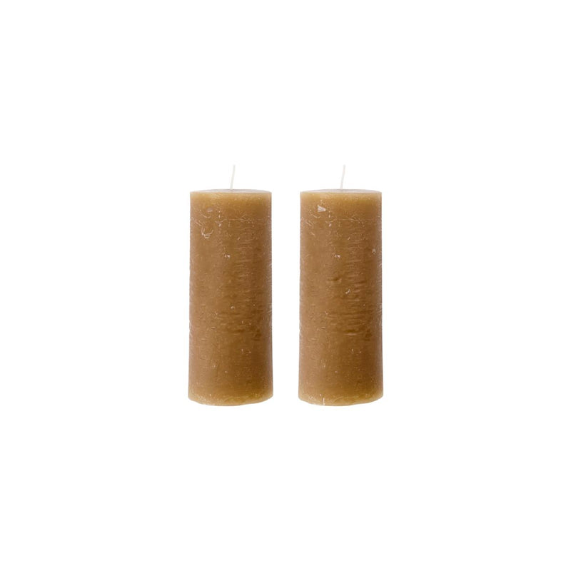 Pillar Candle Rustic Wax Camel (Set of 2)