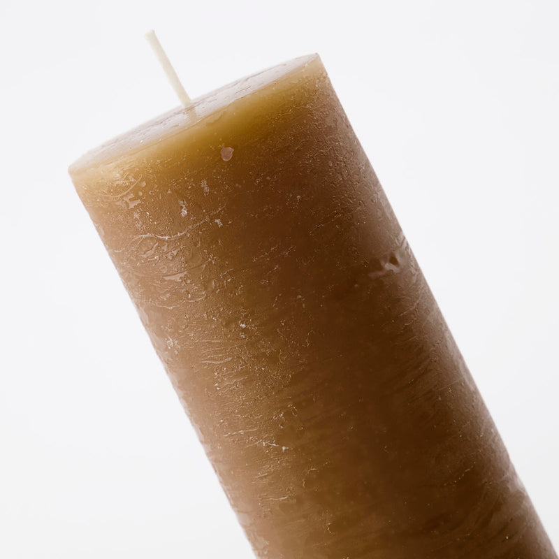 Pillar Candle Rustic Wax Camel (Set of 2)