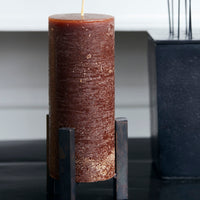 Pillar Candle Rustic Wax Cognac (Set of 2)