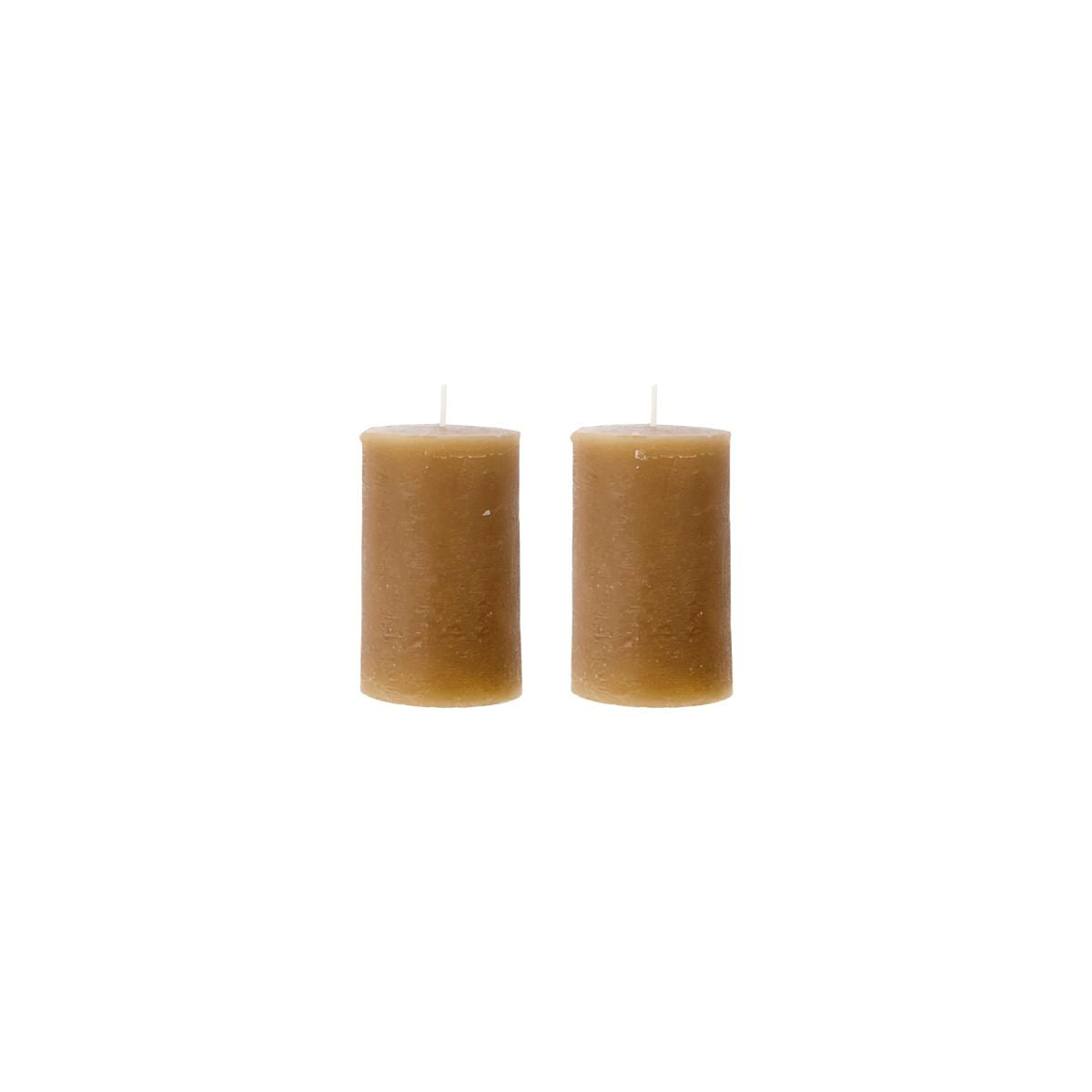 Pillar Candle Rustic Wax Camel (Set of 2) Small