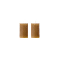 Pillar Candle Rustic Wax Camel (Set of 2) Small