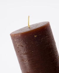 Pillar Candle Rustic Wax Cognac (Set of 2) Small