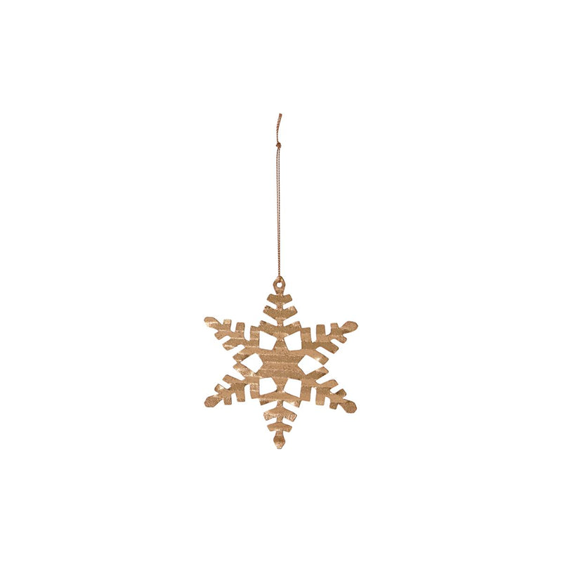 Ornament Tin Plate Snowflake Brass